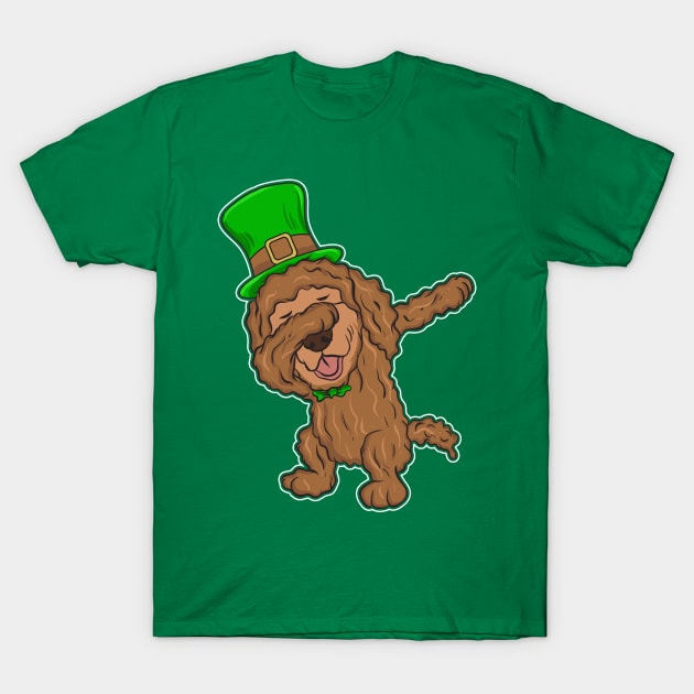 Irish Water Spaniel Dabbing Dog St Patricks Day T-Shirt by E